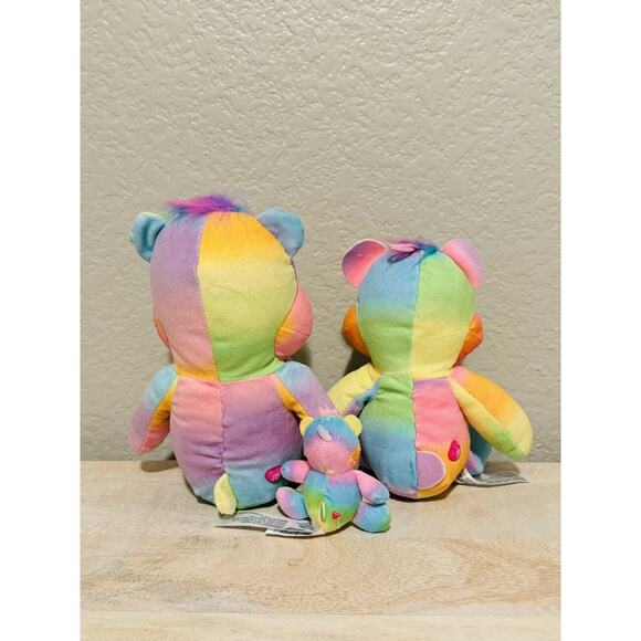 Care Bears Togetherness Lot Of 3 Plush Stuffed Animals Rainbow By Basic Fun - Picture 2 of 7